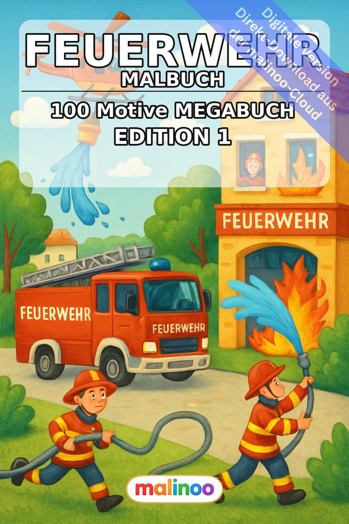 Feuerwehr-Ausmalspaß zum Sofort-Download