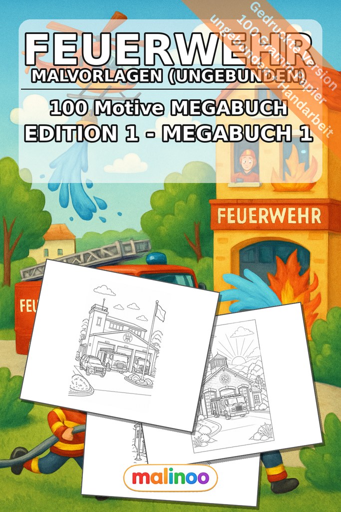 Feuerwehrspaß zum Ausmalen für kleine Einsatzkräfte