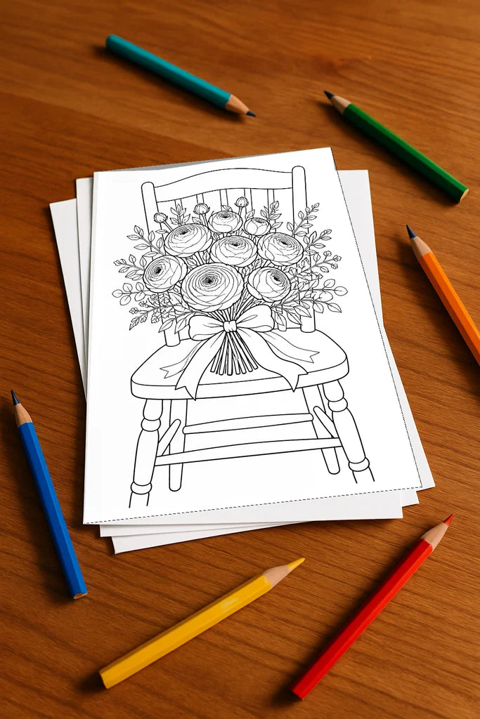 Blumen Aktivitätsbuch 50 Rätsel- und Aktivitätsseiten – Mockup-Ansicht