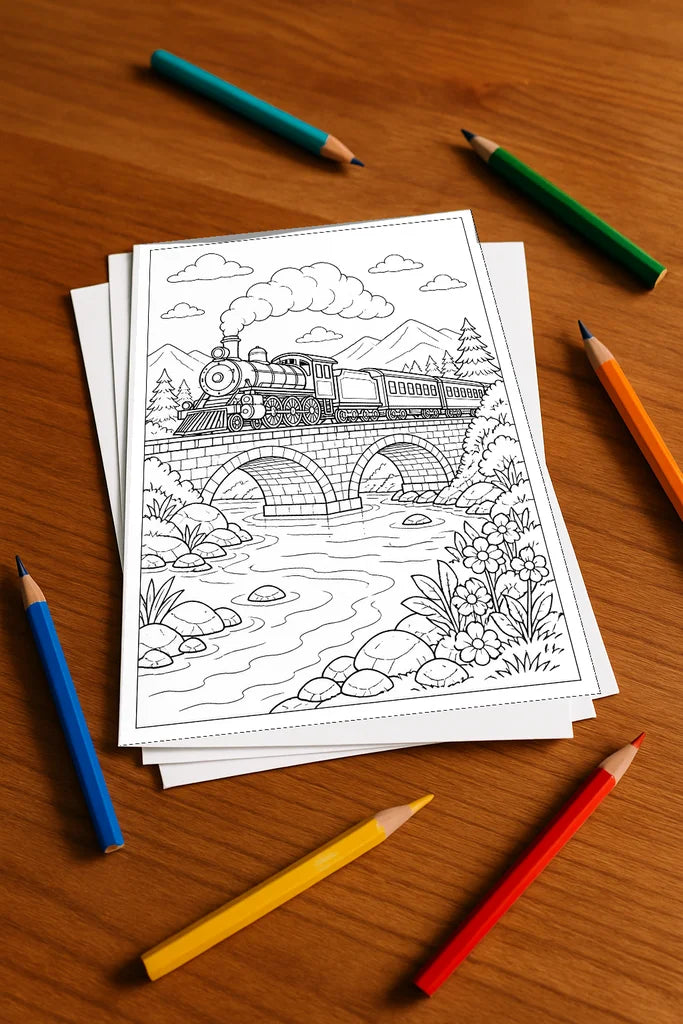 Zugaktivitäten Aktivitätsbuch 100 Rätsel- und Aktivitätsseiten gedruck – Mockup-Ansicht