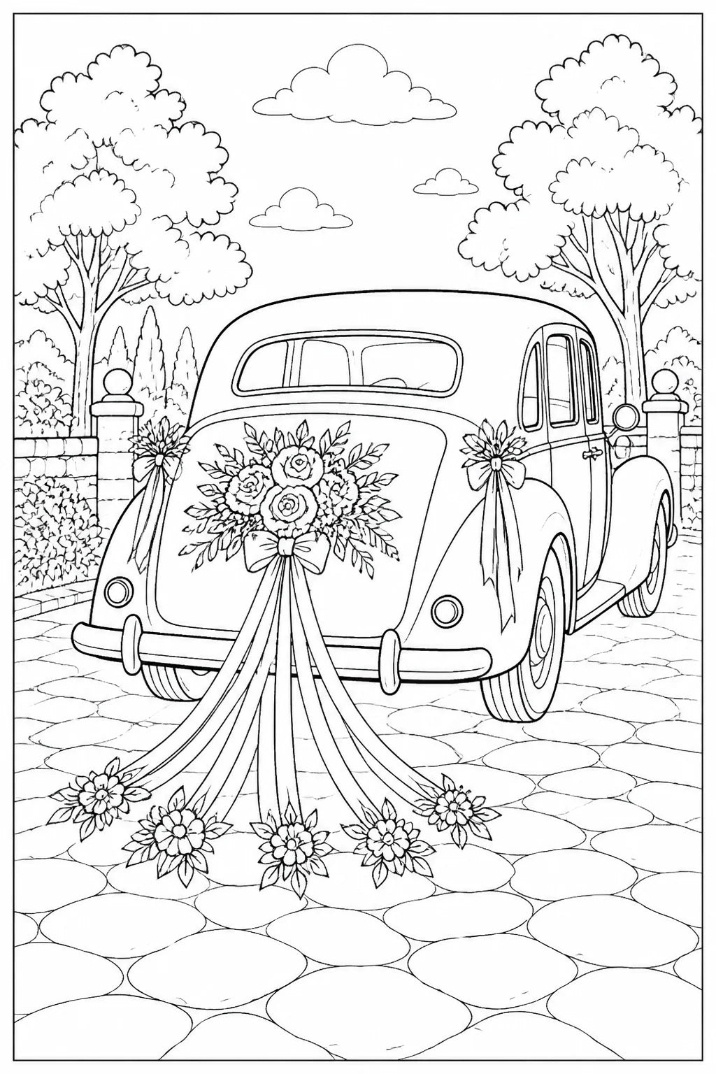 Kostenlose Malvorlage Hochzeit