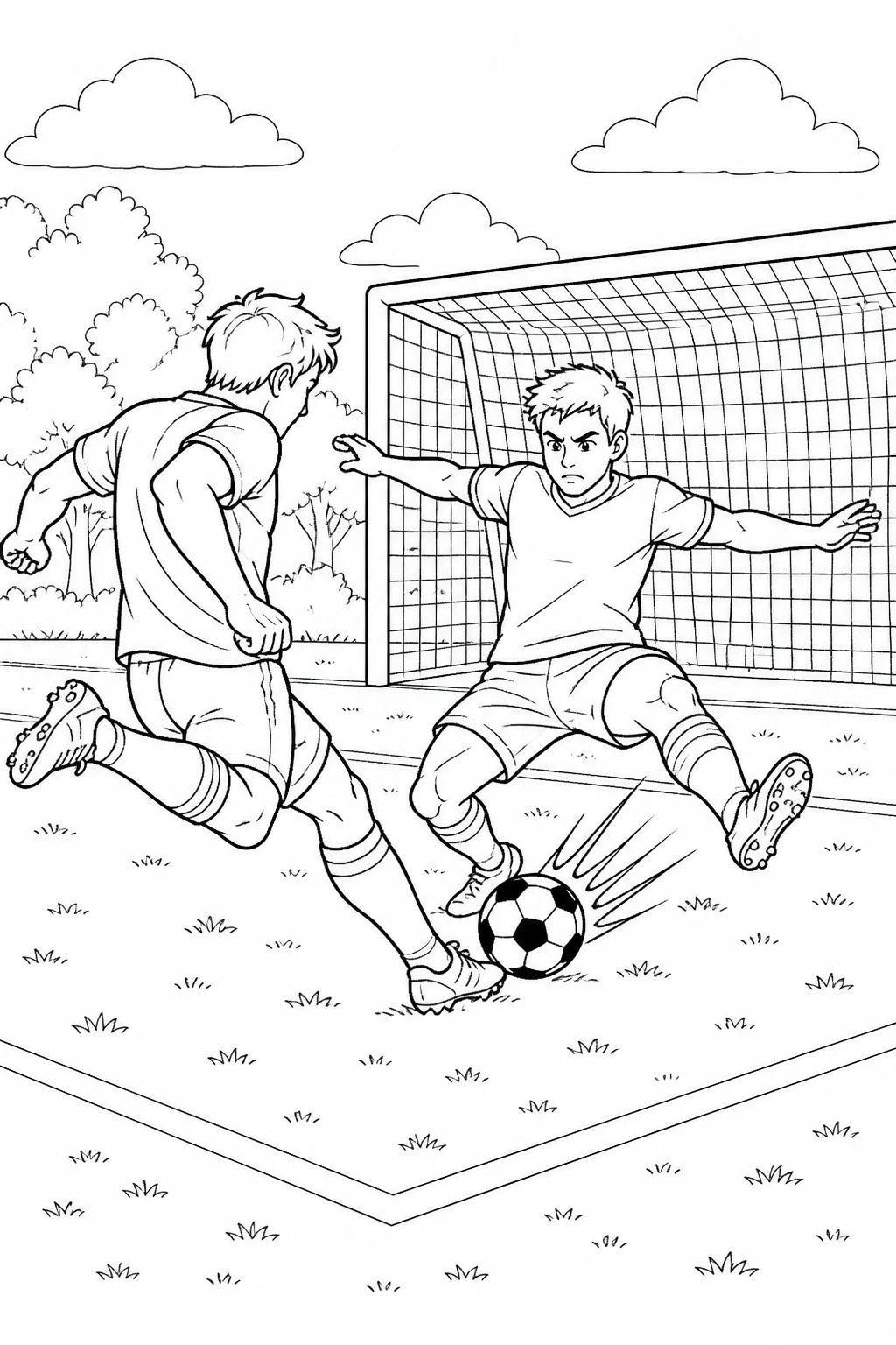 Kostenlose Malvorlage Fußball