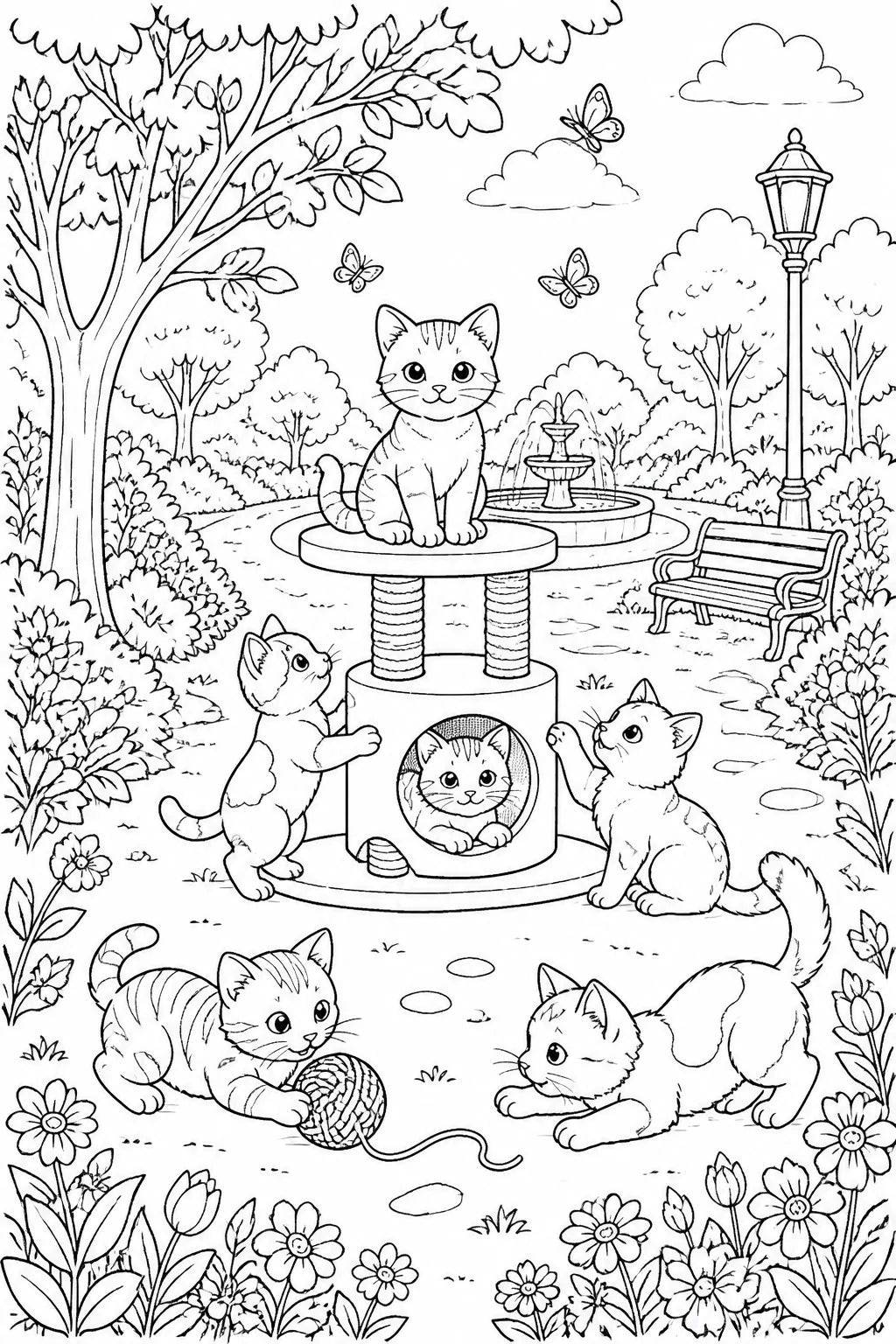 Kostenlose Malvorlage Katzen