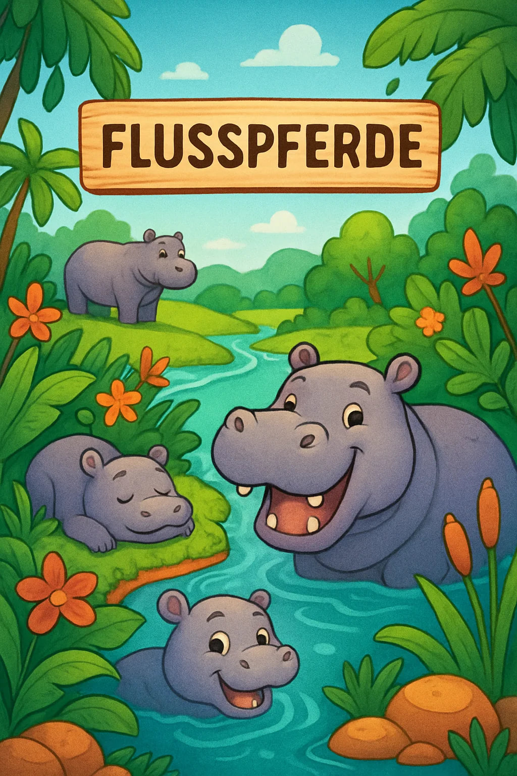 Flusspferde Malbuch