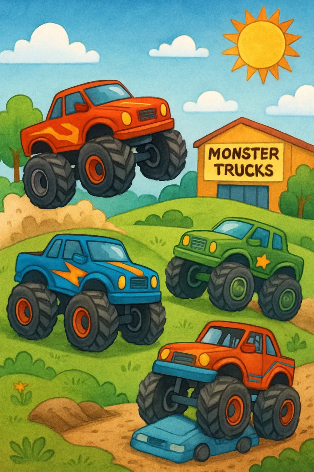 Malbuch Monster Trucks