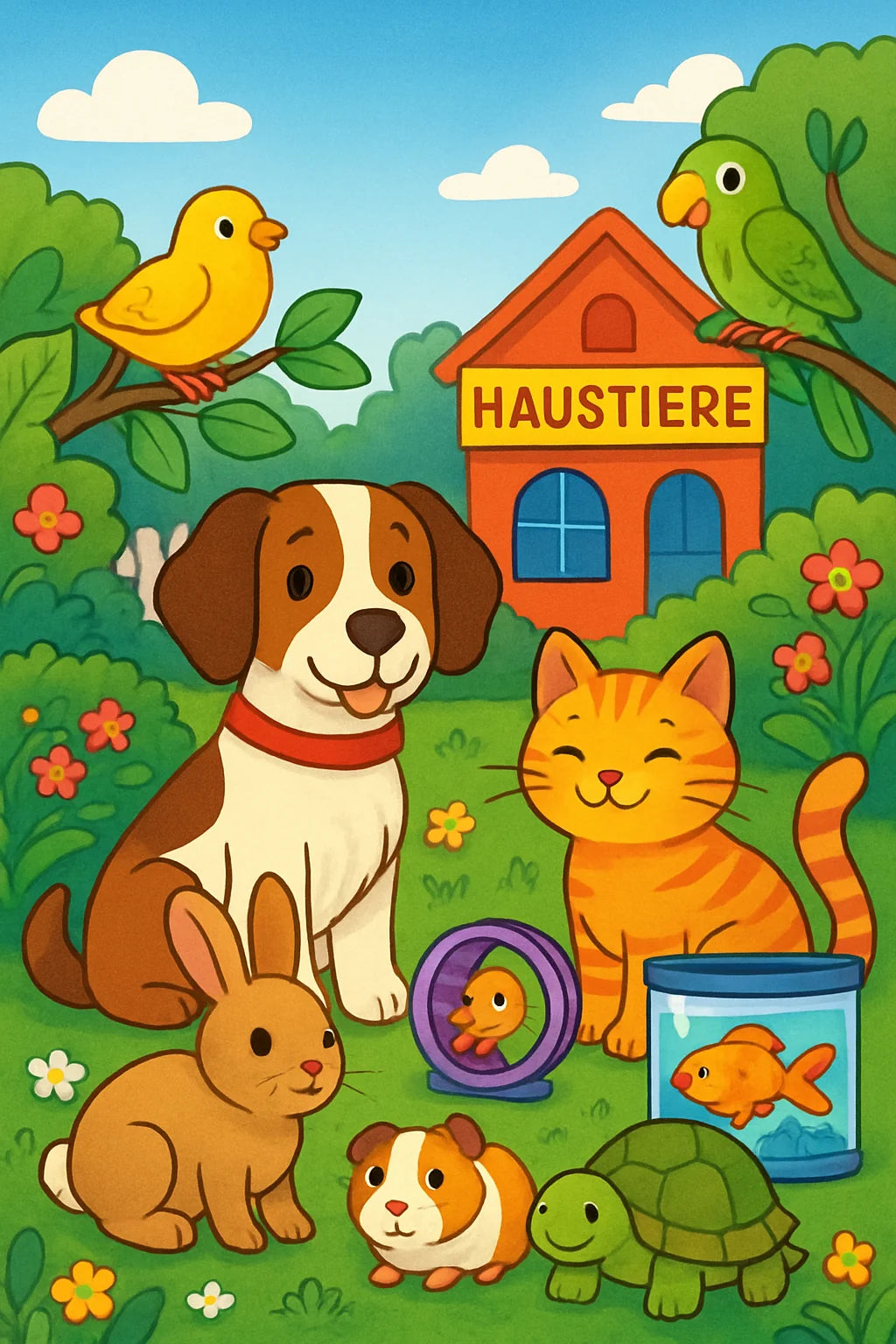 Haustiere Malbuch