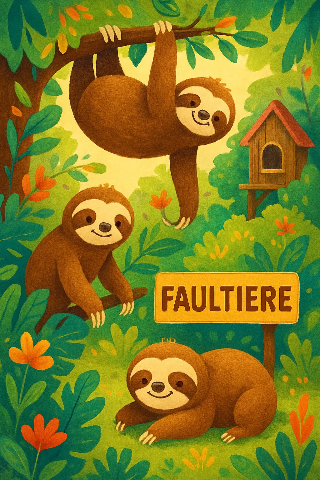 Faultiere Malbuch