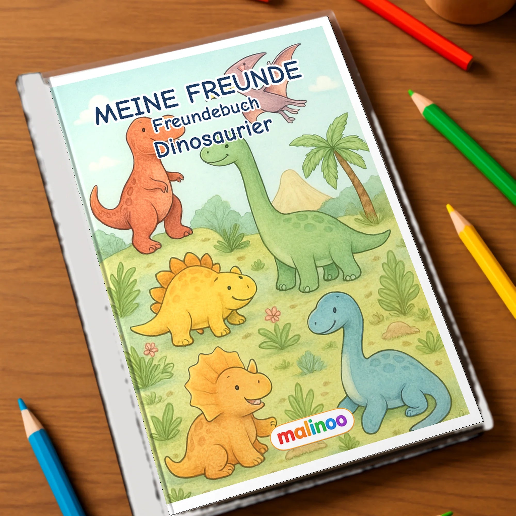 Freundebuch Dinosaur mockup