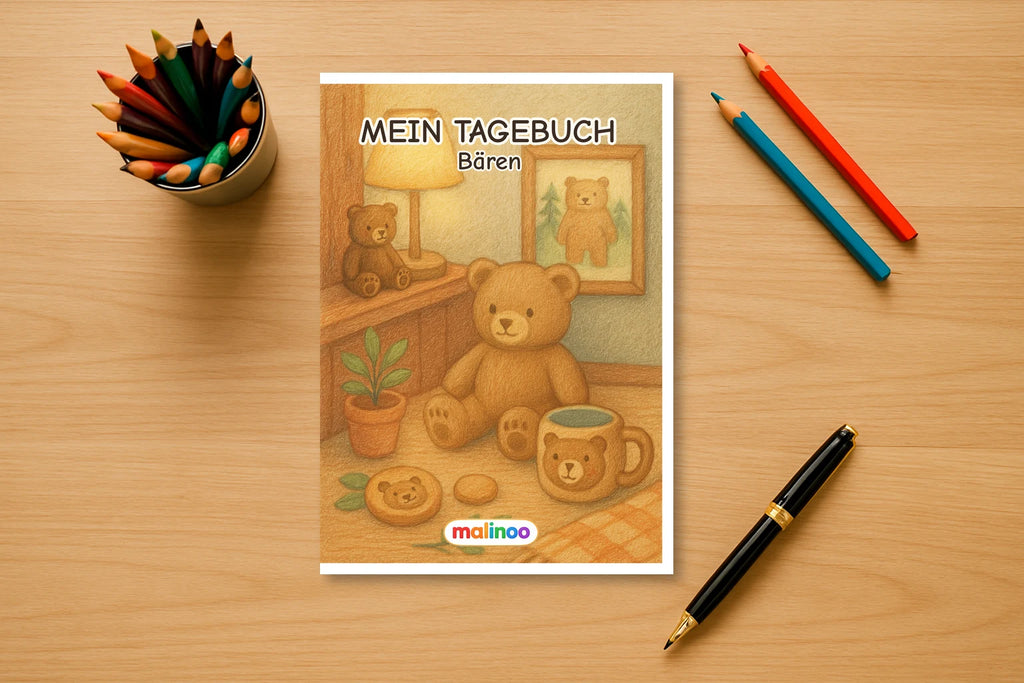 Tagebuch Bears Activity Low mockup schreibtisch bears activity