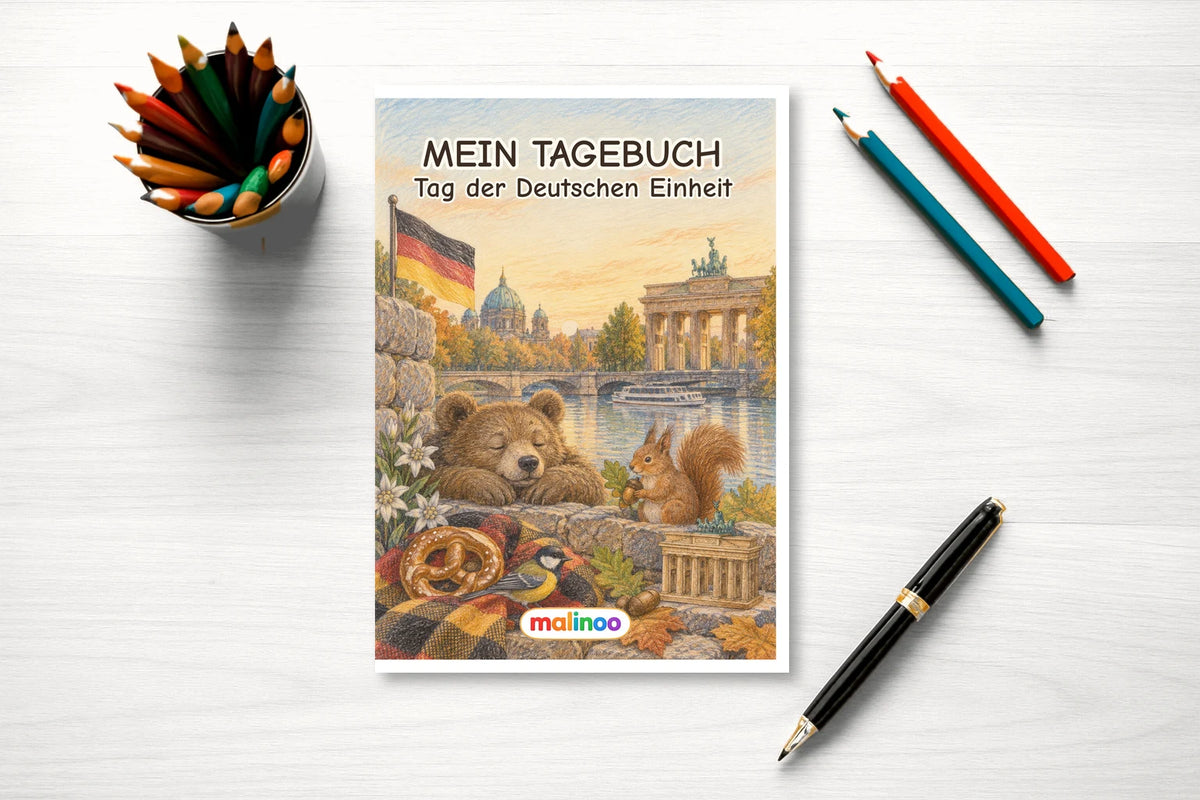 Tagebuch Day Of German Unity Low mockup schreibtisch day of german unity