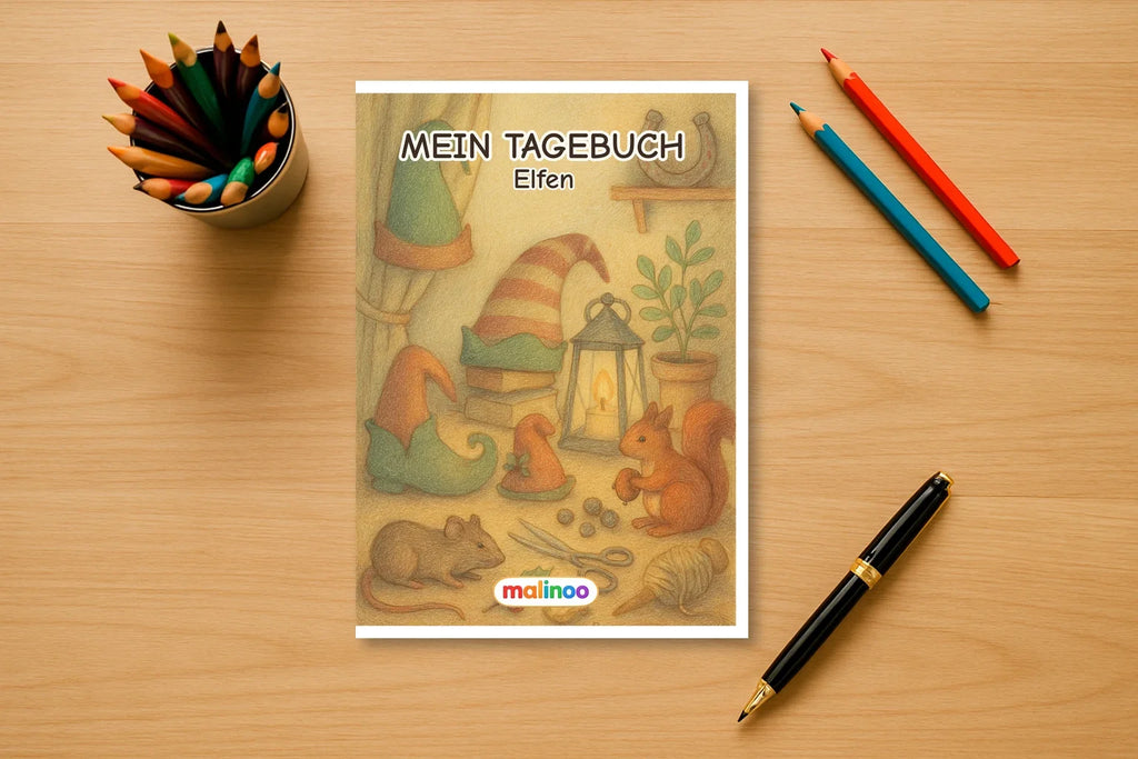 Elfen Geschenkset – Malbuch, Rätselbuch & Tagebuch – 10 % gespart – Tagebuch