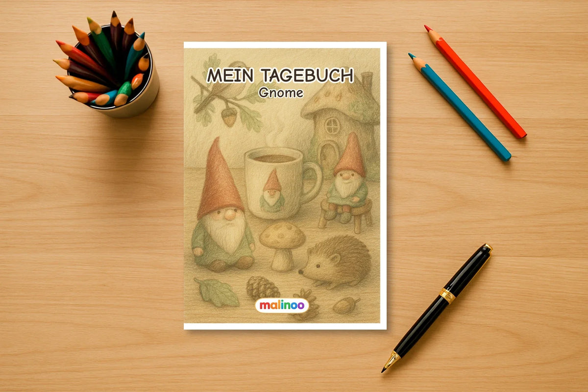 Wichtel Geschenkset – Malbuch, Rätselbuch & Tagebuch – 10 % gespart – Tagebuch
