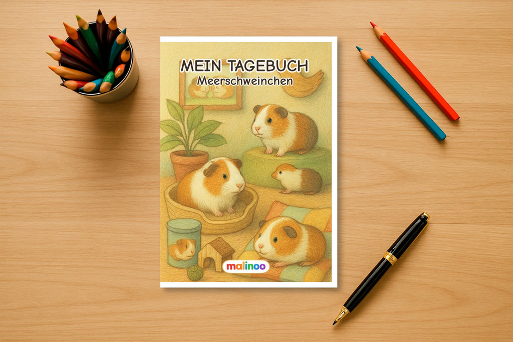 Tagebuch Guinea Pigs Activity Low mockup schreibtisch guinea pigs activity