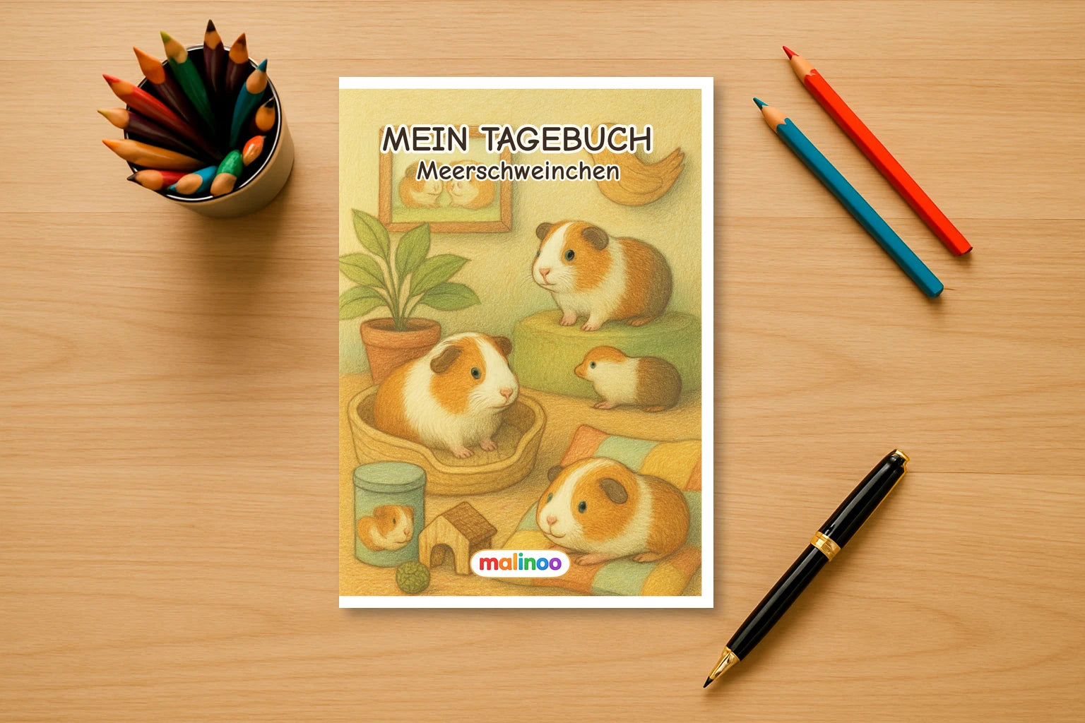 Tagebuch Guinea Pigs Activity Low mockup schreibtisch guinea pigs activity
