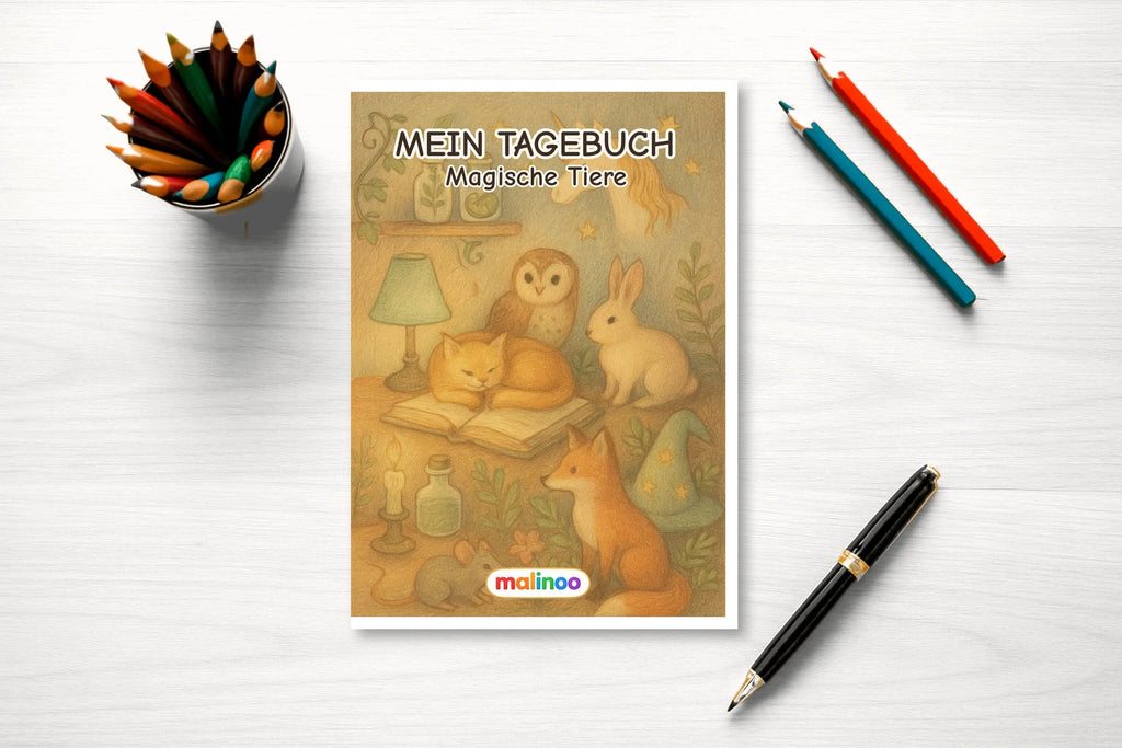 Tagebuch Magical Animals Medium mockup schreibtisch magical animals