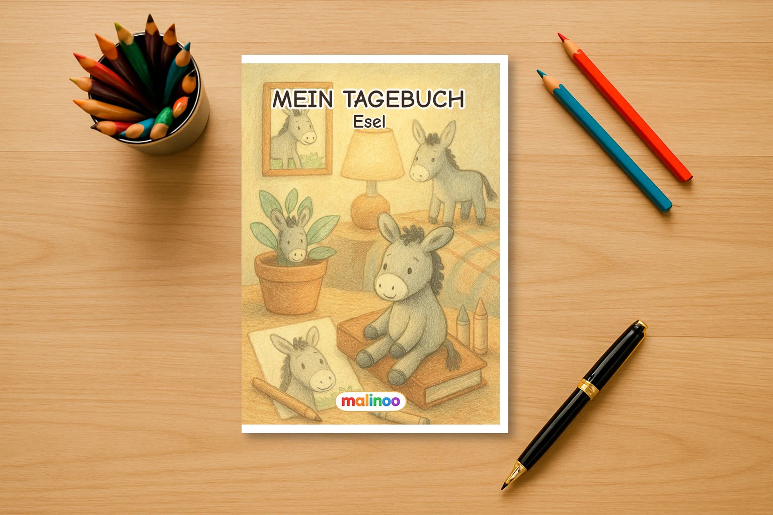 Tagebuch Monkeys Activity Low mockup schreibtisch monkeys activity