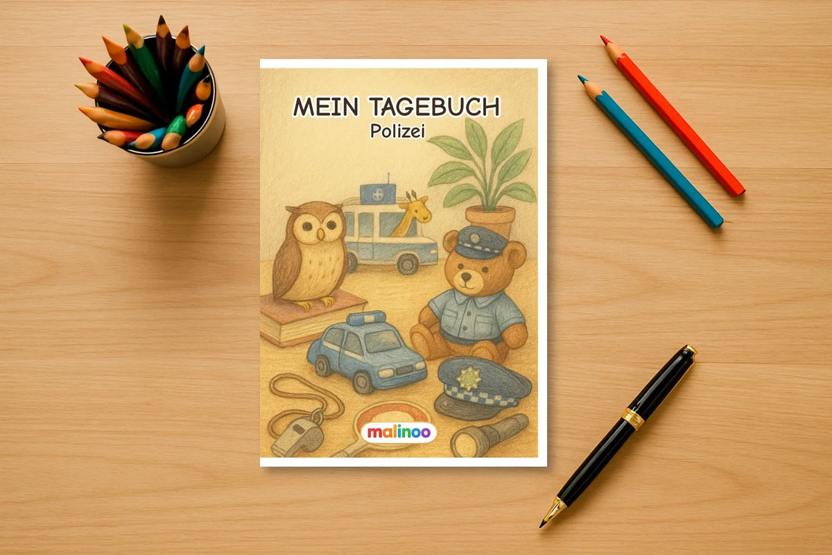 Polizei Geschenkset – Malbuch, Rätselbuch & Tagebuch – 10 % gespart – Tagebuch