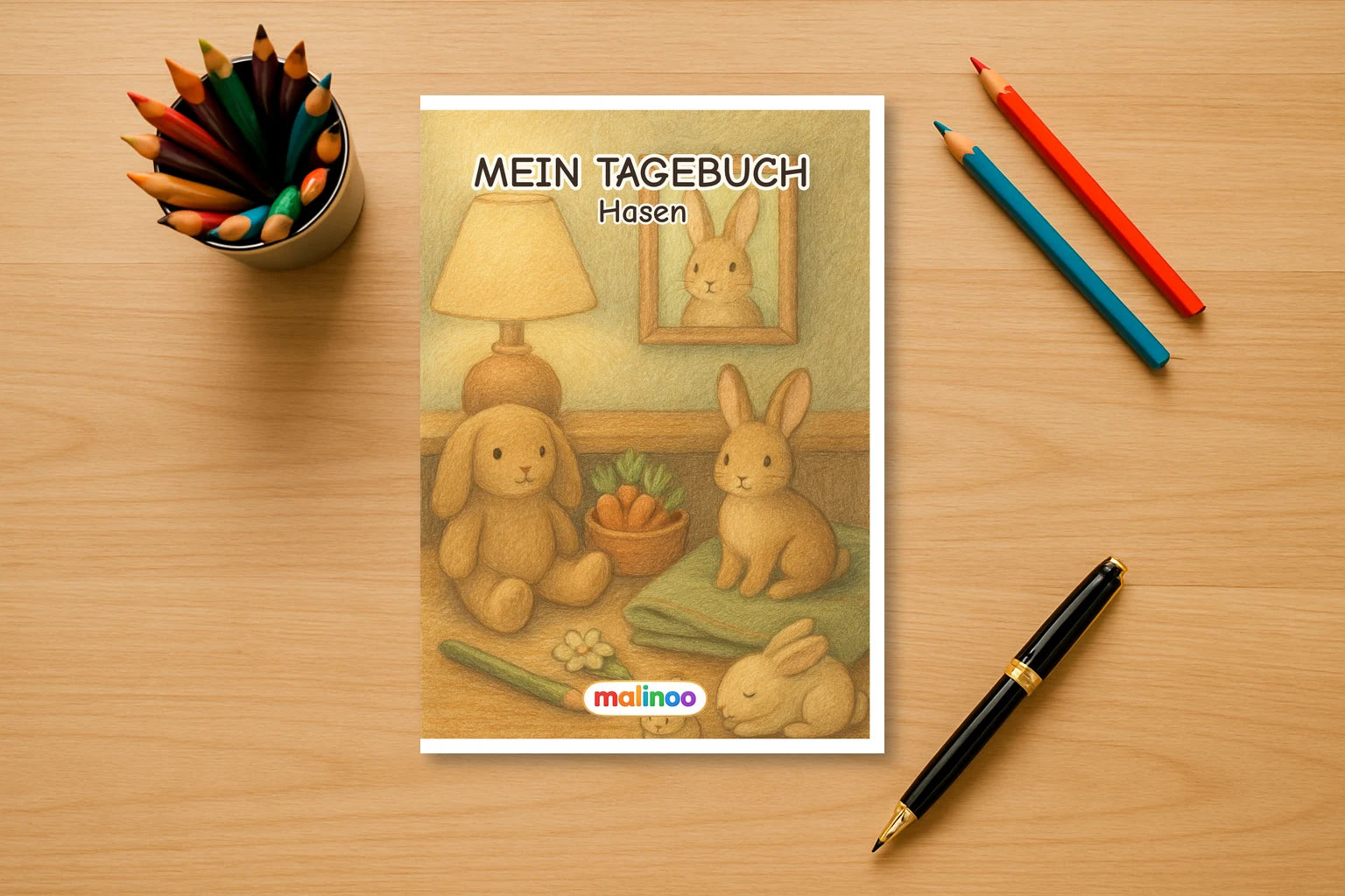 Tagebuch Rabbit Activity Low mockup schreibtisch rabbit activity