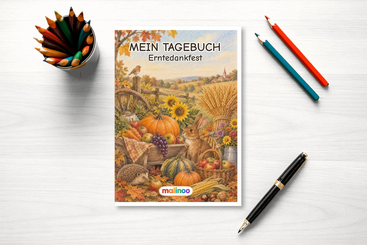 Tagebuch Thanksgiving Low mockup schreibtisch thanksgiving