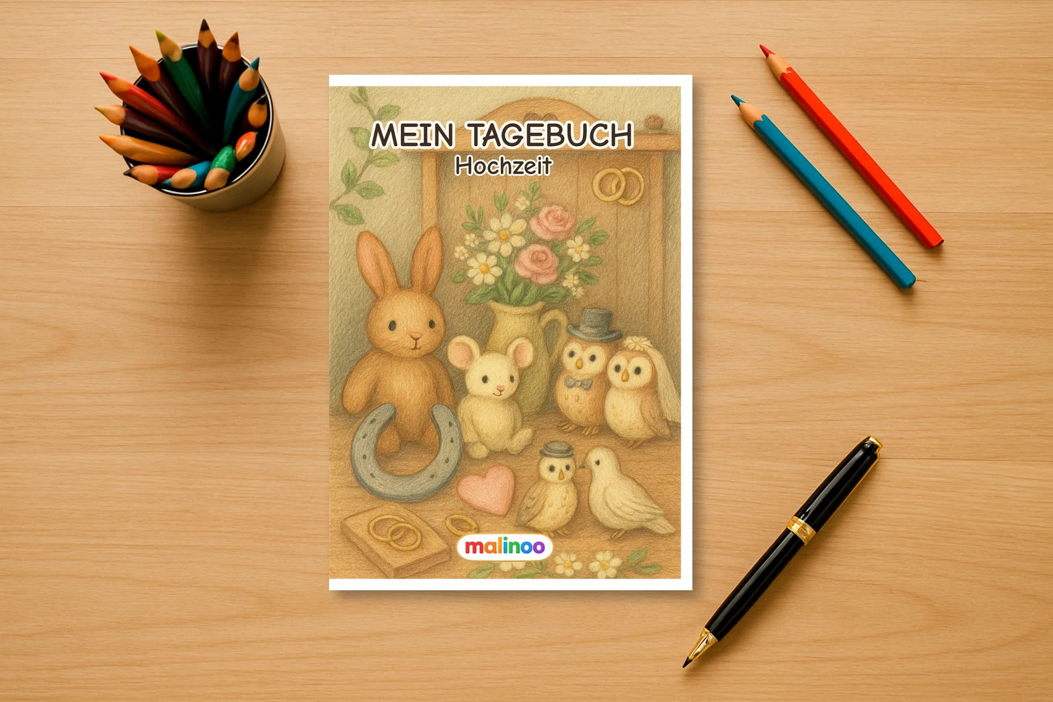Tagebuch Wedding Activity Medium mockup schreibtisch wedding activity