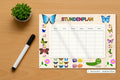butterflies Stundenplan mockup