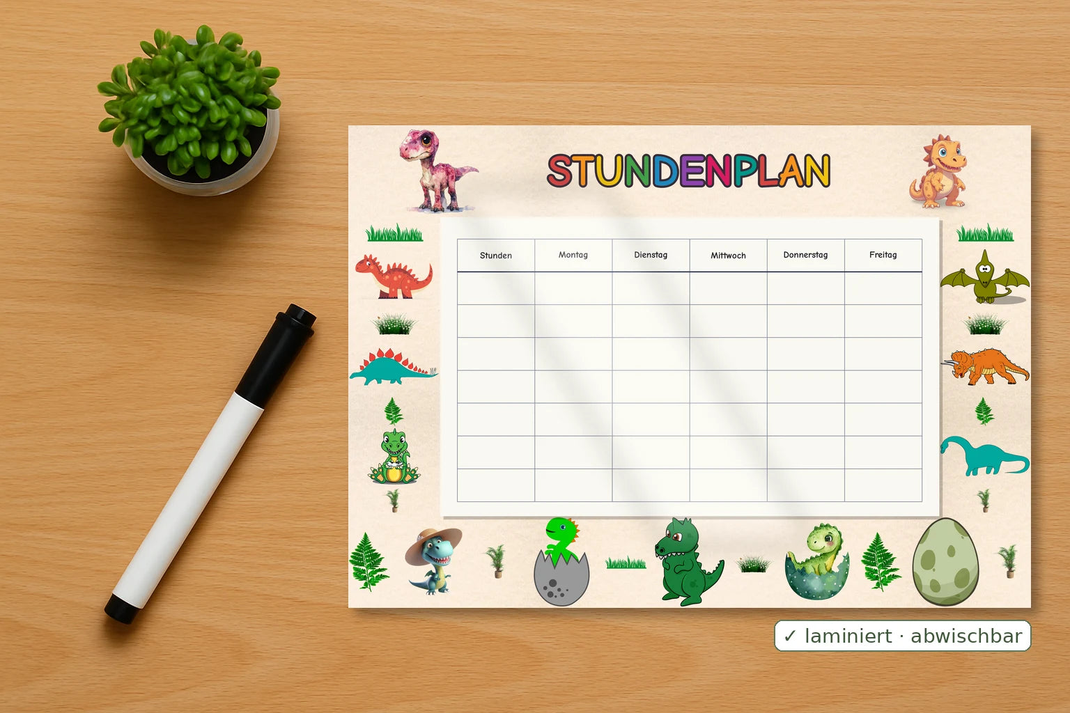 dinosaur Stundenplan mockup