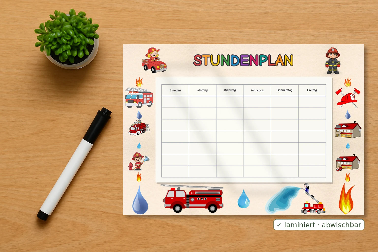Fire department Stundenplan mockup