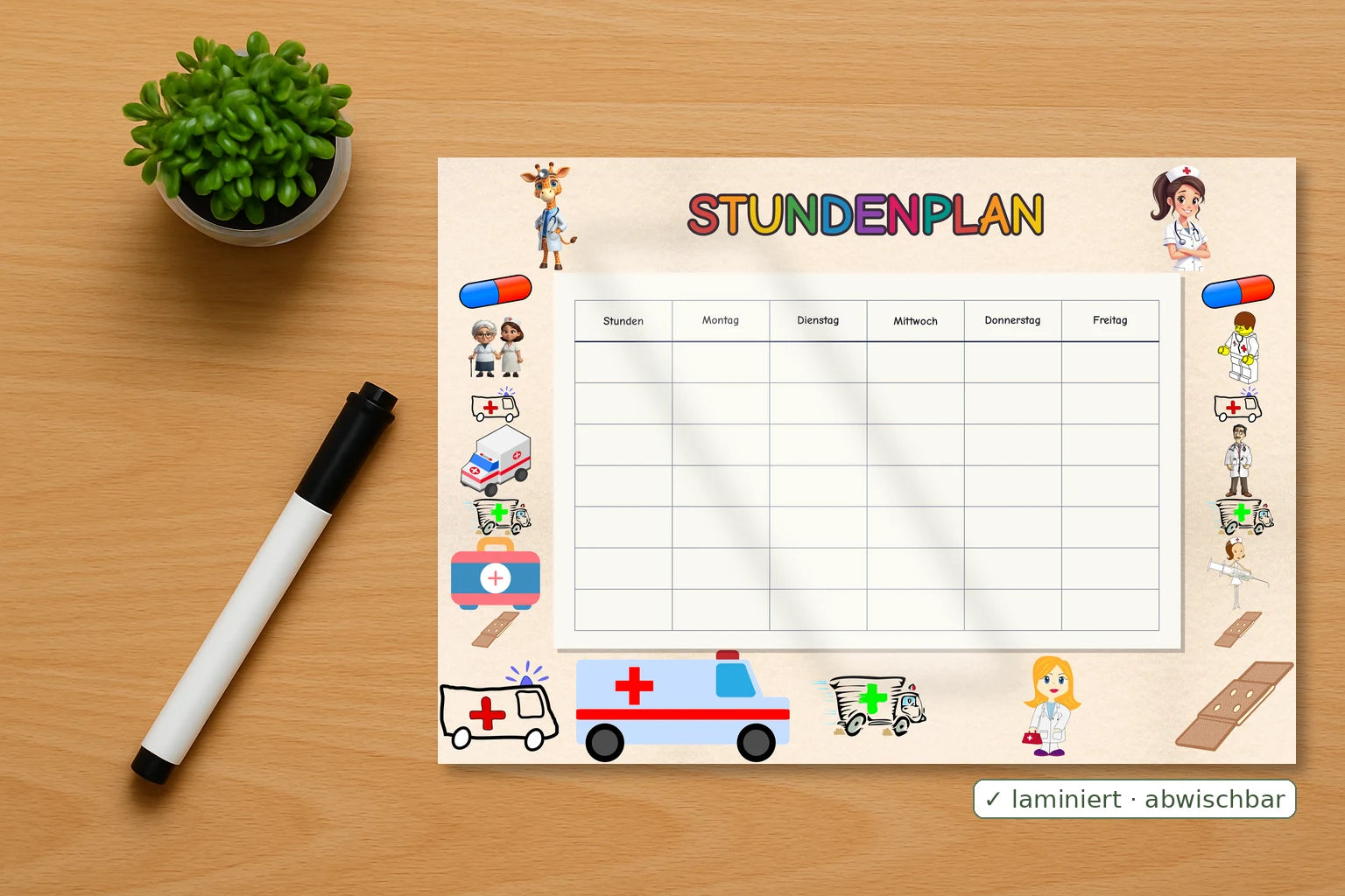 hospital Stundenplan mockup