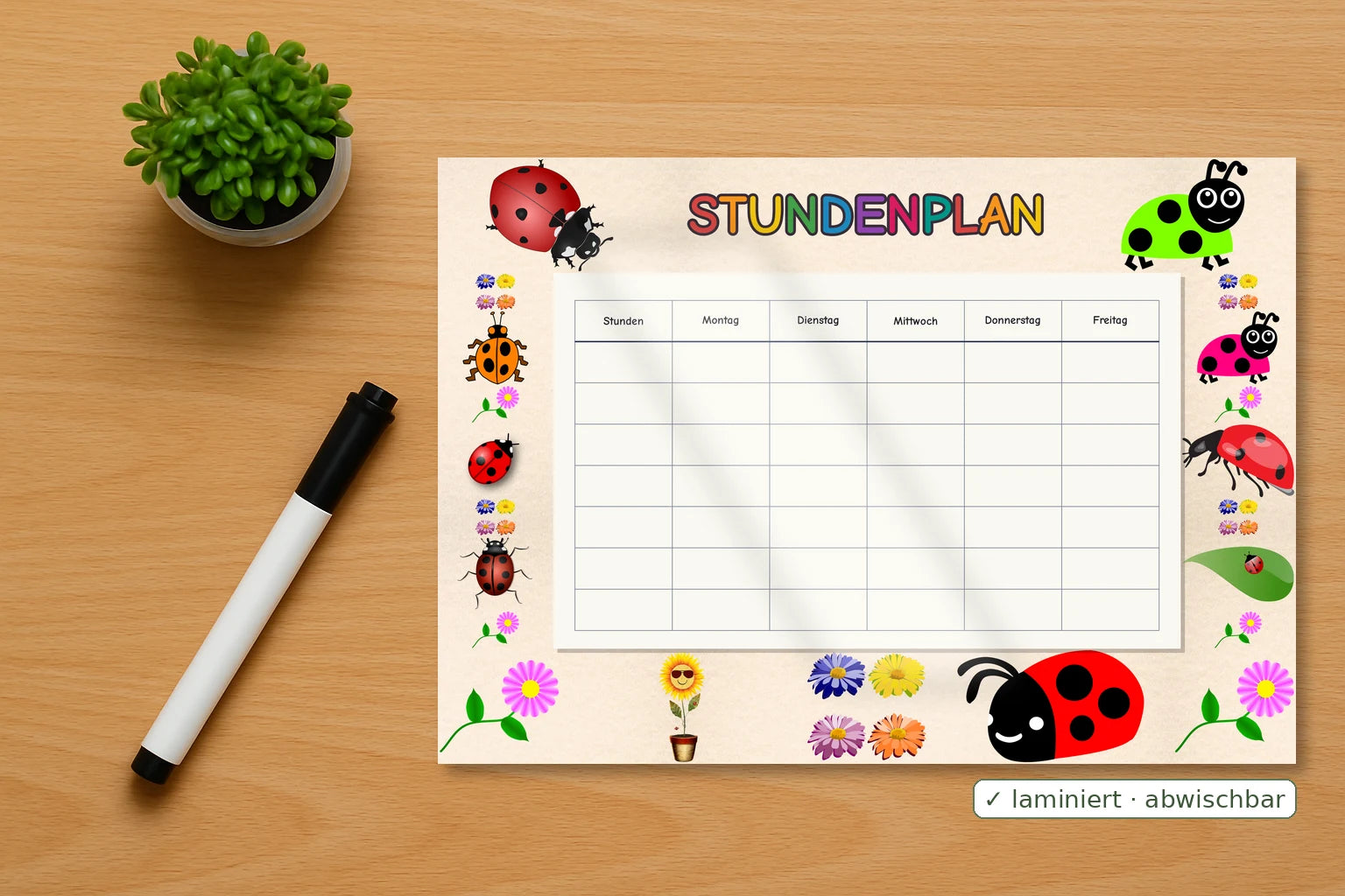 ladybug Stundenplan mockup