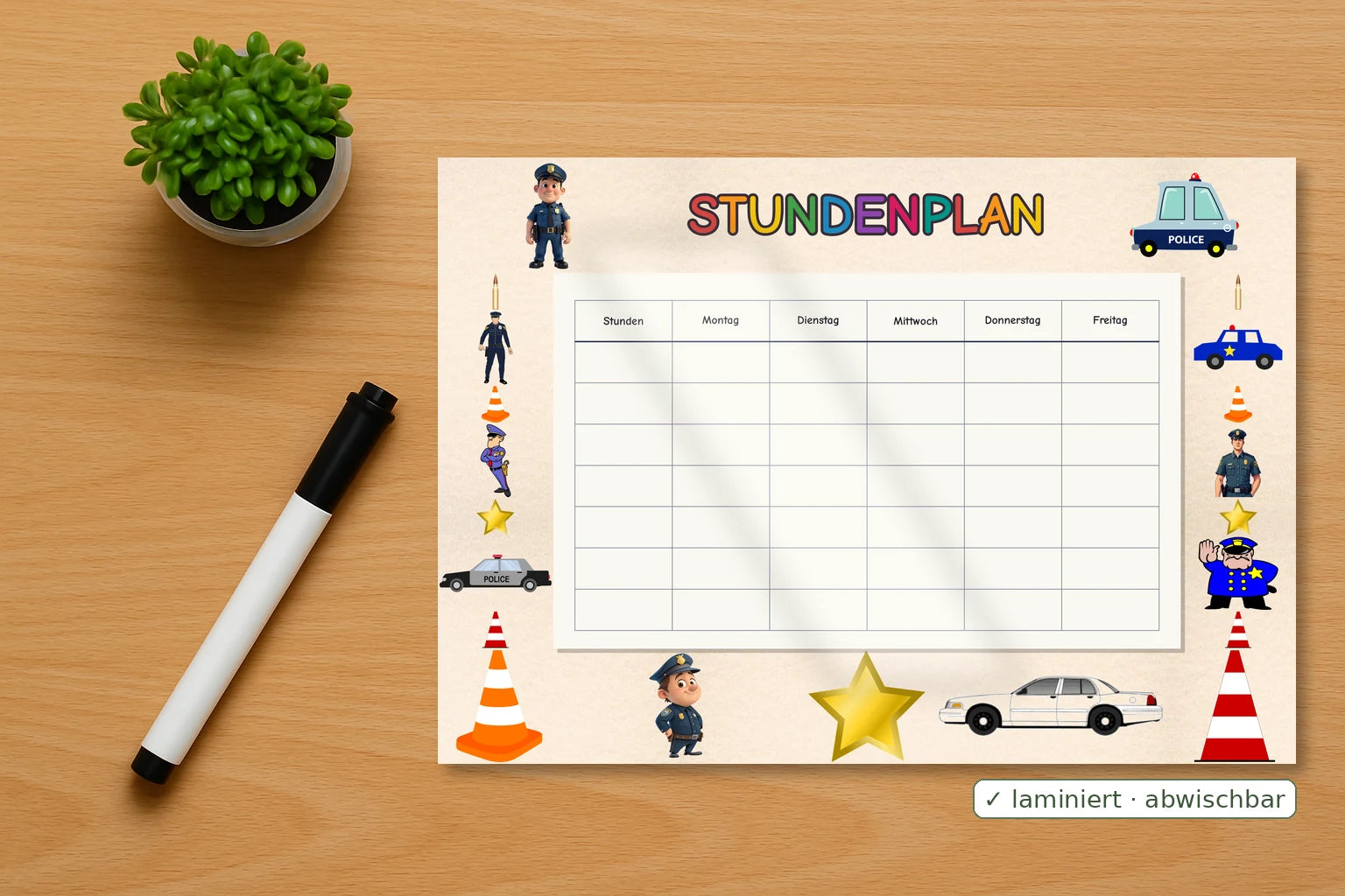 police Stundenplan mockup