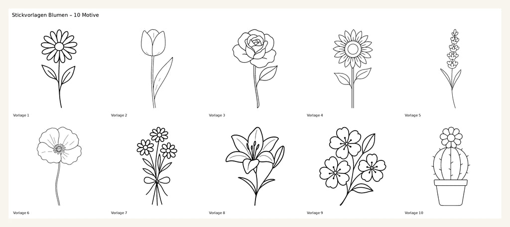 Stickvorlage Blumen 1