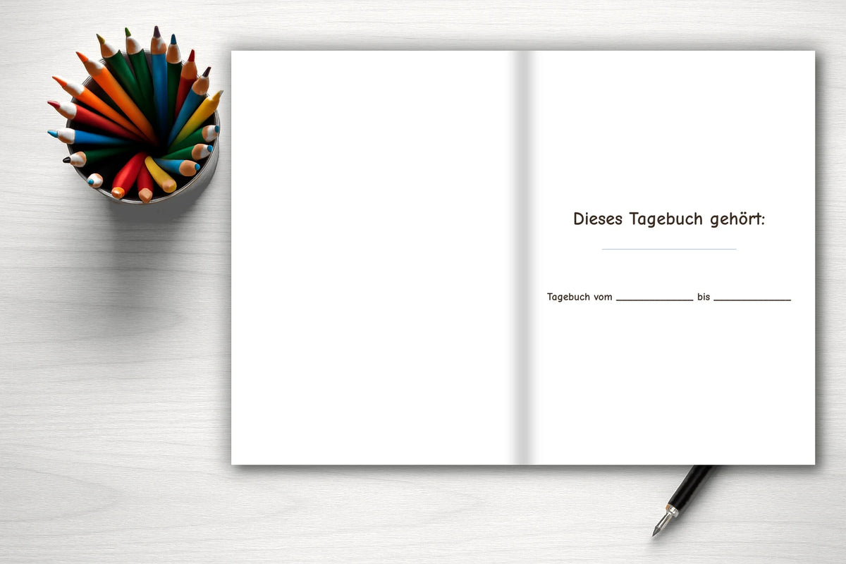 Tagebuch Magical Animals Medium mockup aufgeschlagen magical animals