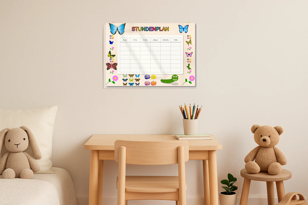 butterflies Stundenplan kinderzimmer