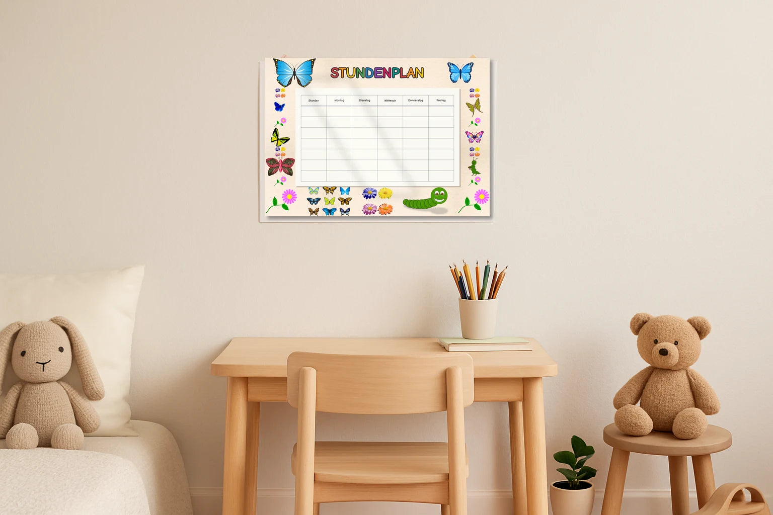butterflies Stundenplan kinderzimmer