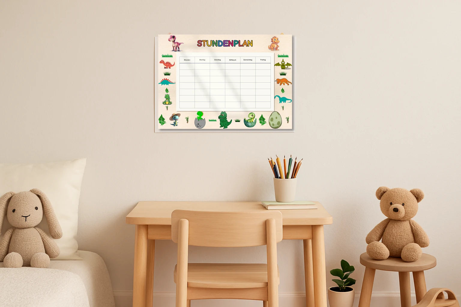 dinosaur Stundenplan kinderzimmer