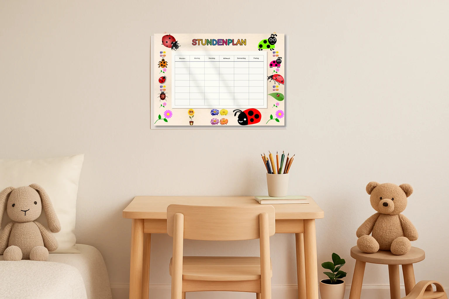ladybug Stundenplan kinderzimmer