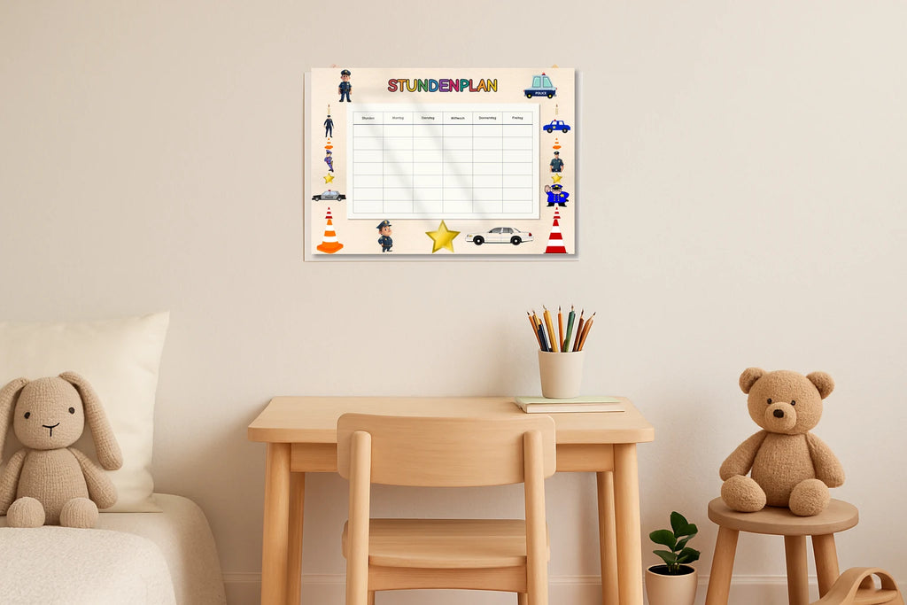 police Stundenplan kinderzimmer