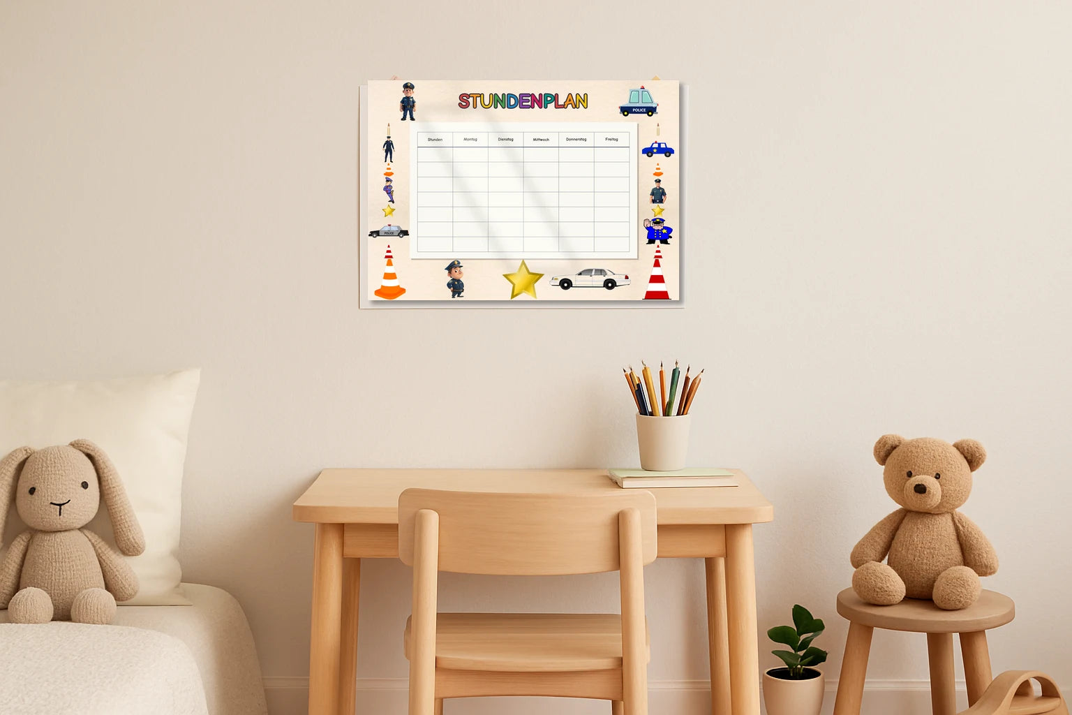 police Stundenplan kinderzimmer