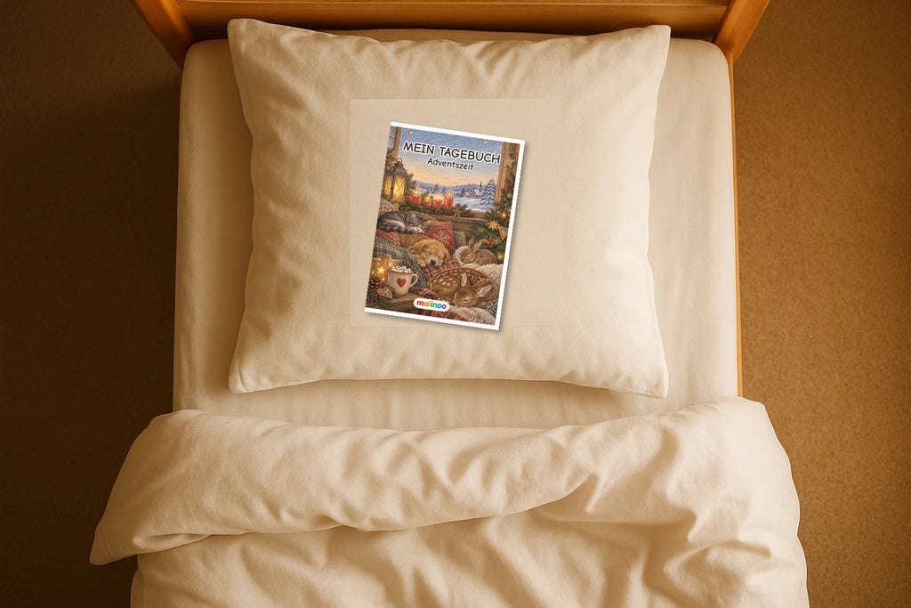 Tagebuch Advent Season Medium mockup bett advent season