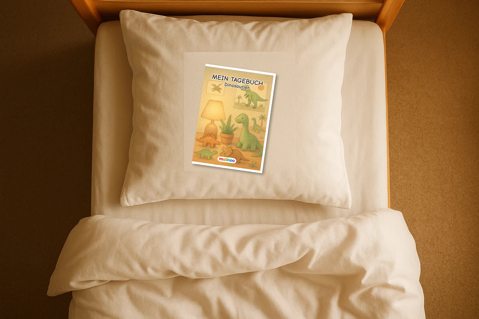 Tagebuch Dinosaur Low mockup bett dinosaur
