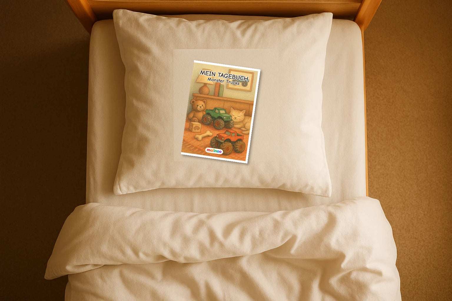 Tagebuch Monster Trucks Activity Medium mockup bett monster trucks activity
