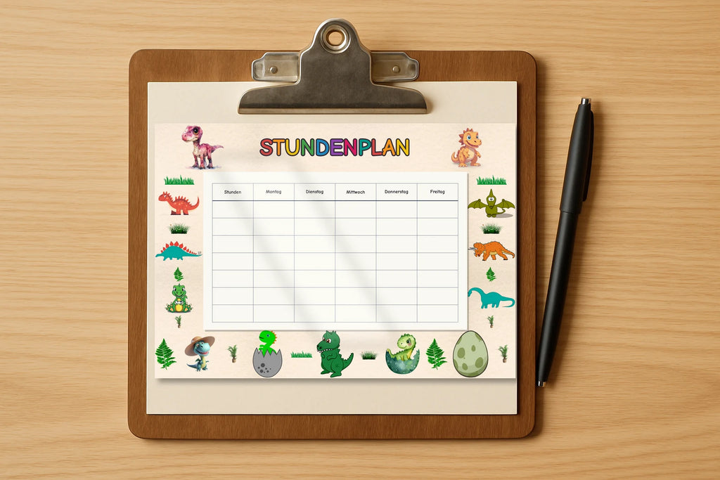 dinosaur Stundenplan klemmbrett