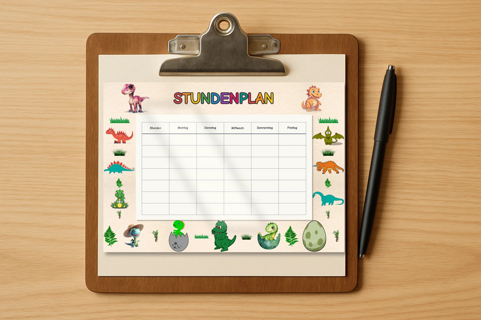 dinosaur Stundenplan klemmbrett