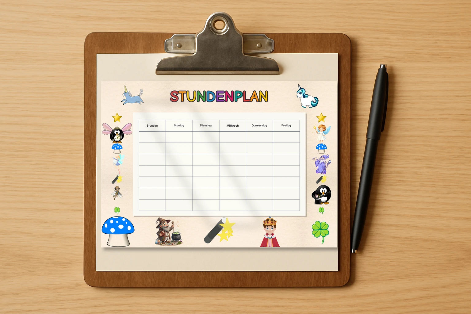 fairies Stundenplan klemmbrett