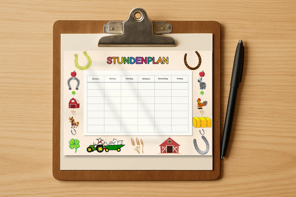 horseshoe Stundenplan klemmbrett