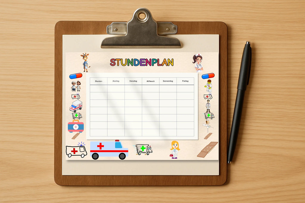 hospital Stundenplan klemmbrett