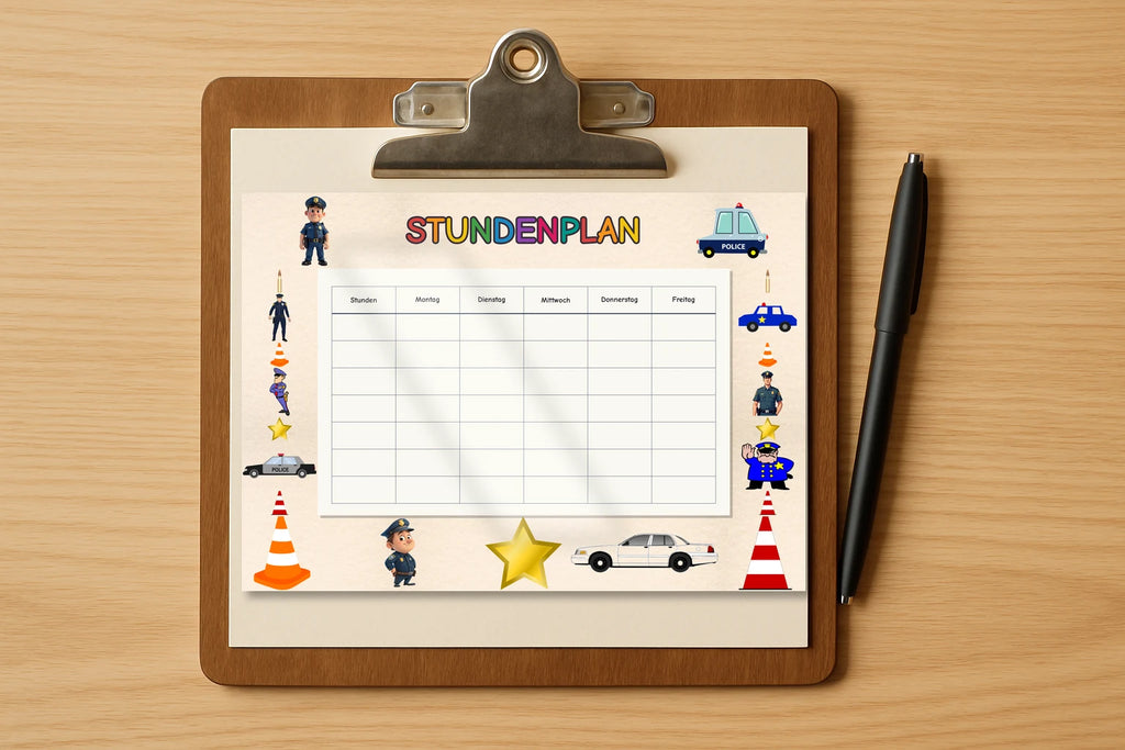 police Stundenplan klemmbrett