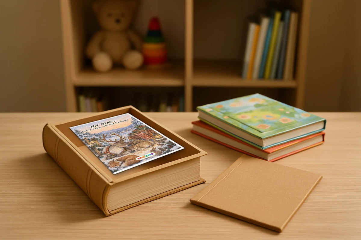 Tagebuch Santa Claus And His Reindeer Low mockup versteckbox santa claus and his reindeer en