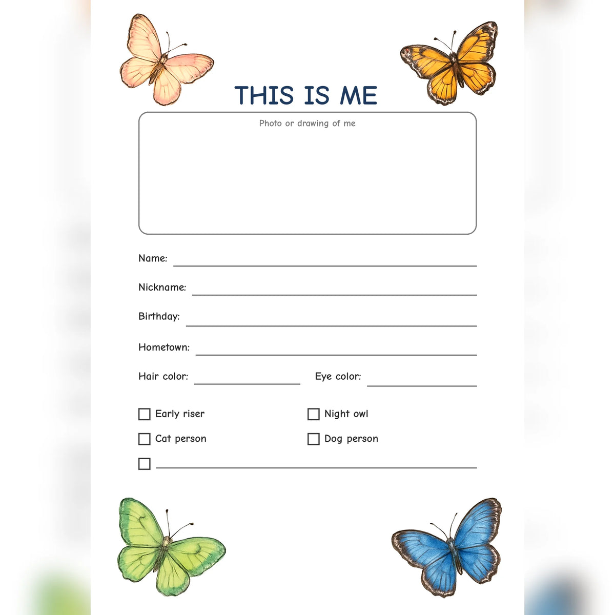 Friendship Book Butterflies