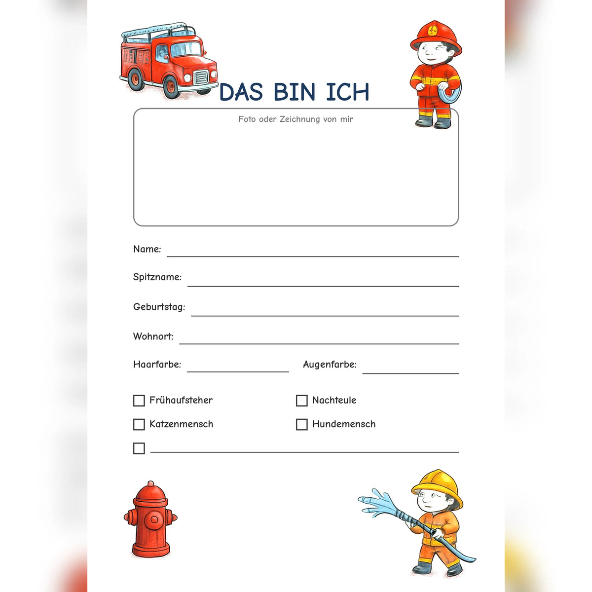 Freundebuch Fire Department